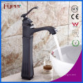 High Body Oil Rubbered Bronze Bathroom Basin Water Mixer Tap